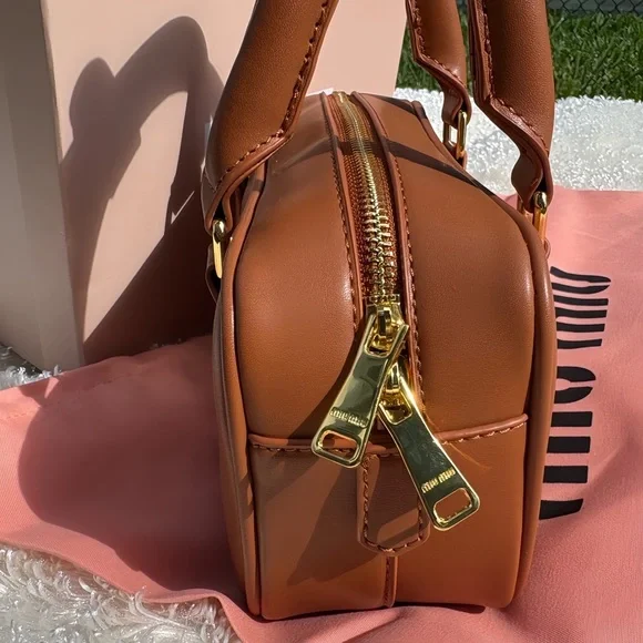 Miu Miu Caramel Leather Mini Bag Cross Body Purse - Picture 5 of 6